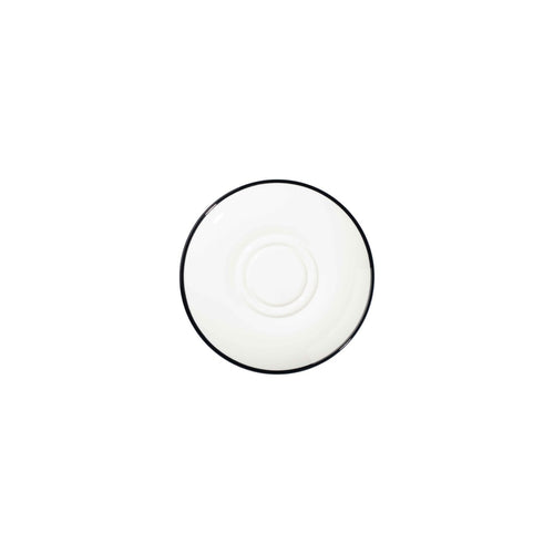 Modest Black Double Well Saucer 16cm / 6.25″