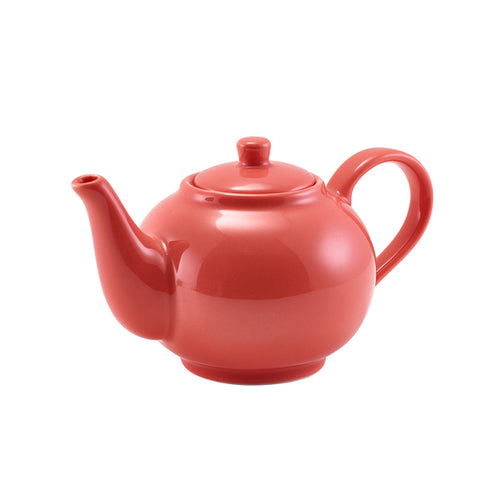 GenWare Porcelain Coral Teapot 45cl/ 15.75oz - Qty 6