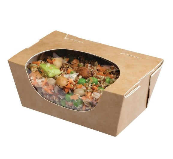 Zest Compostable Kraft Extra-Small Salad Boxes 375ml / 13oz