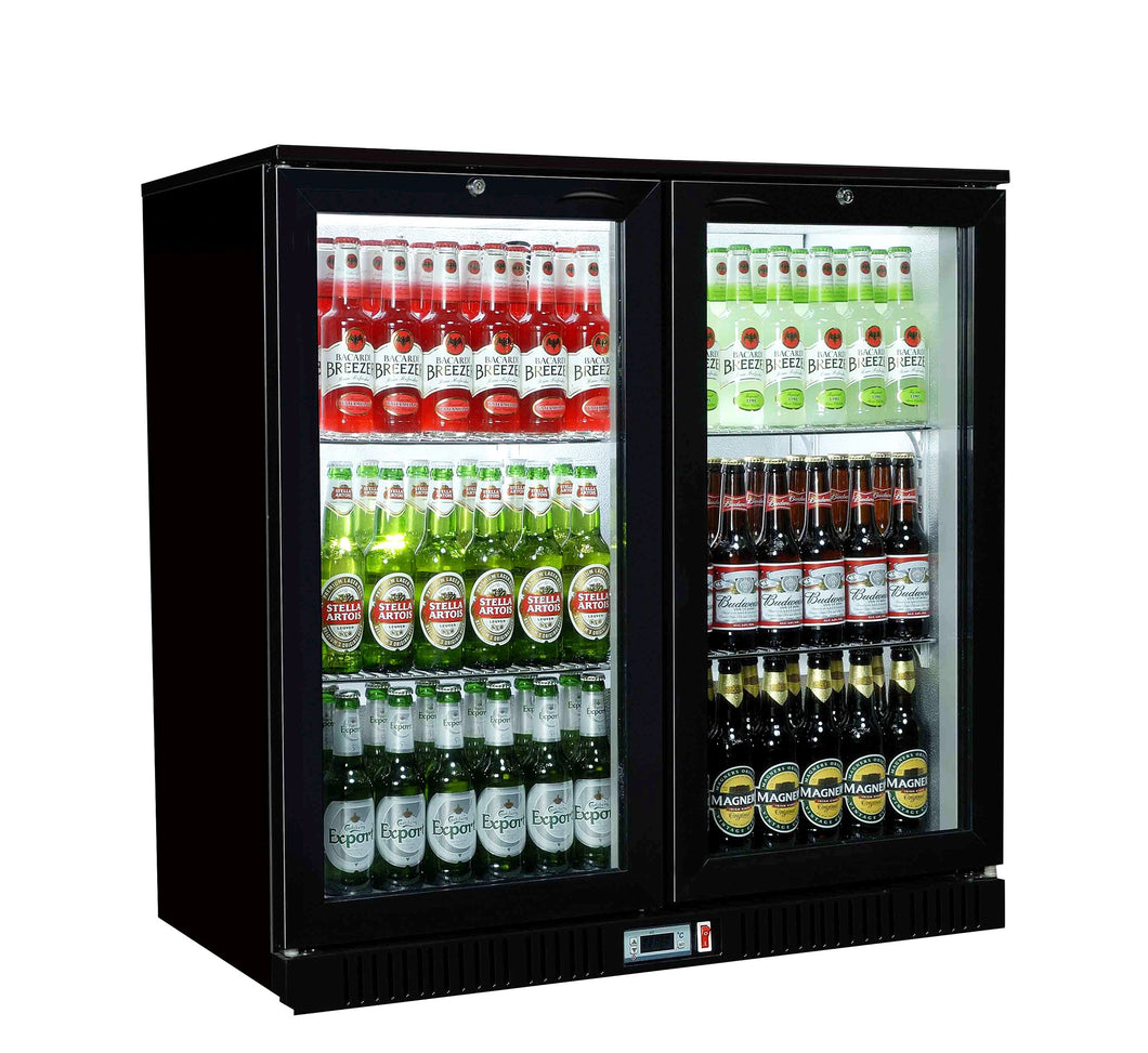 Undercounter Double Hinged Glass Door Bottle Cooler