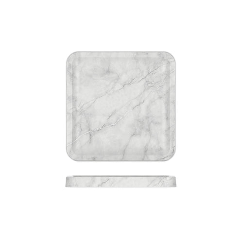 White Marble Agra Melamine Tray 23 x 23cm