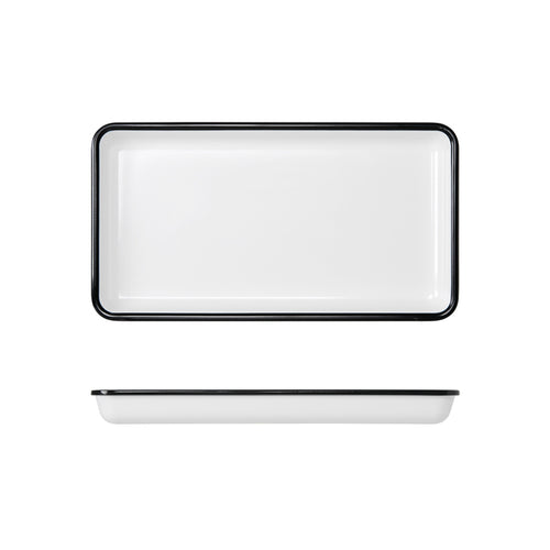 Black/White Melamine Athens GN1/3 Tray 32.5 x 17.6cm