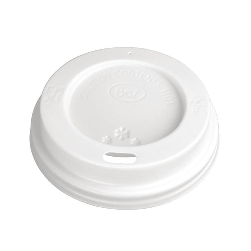 Fiesta Recyclable Coffee Cup Lids White 8oz (Pack of 1000)