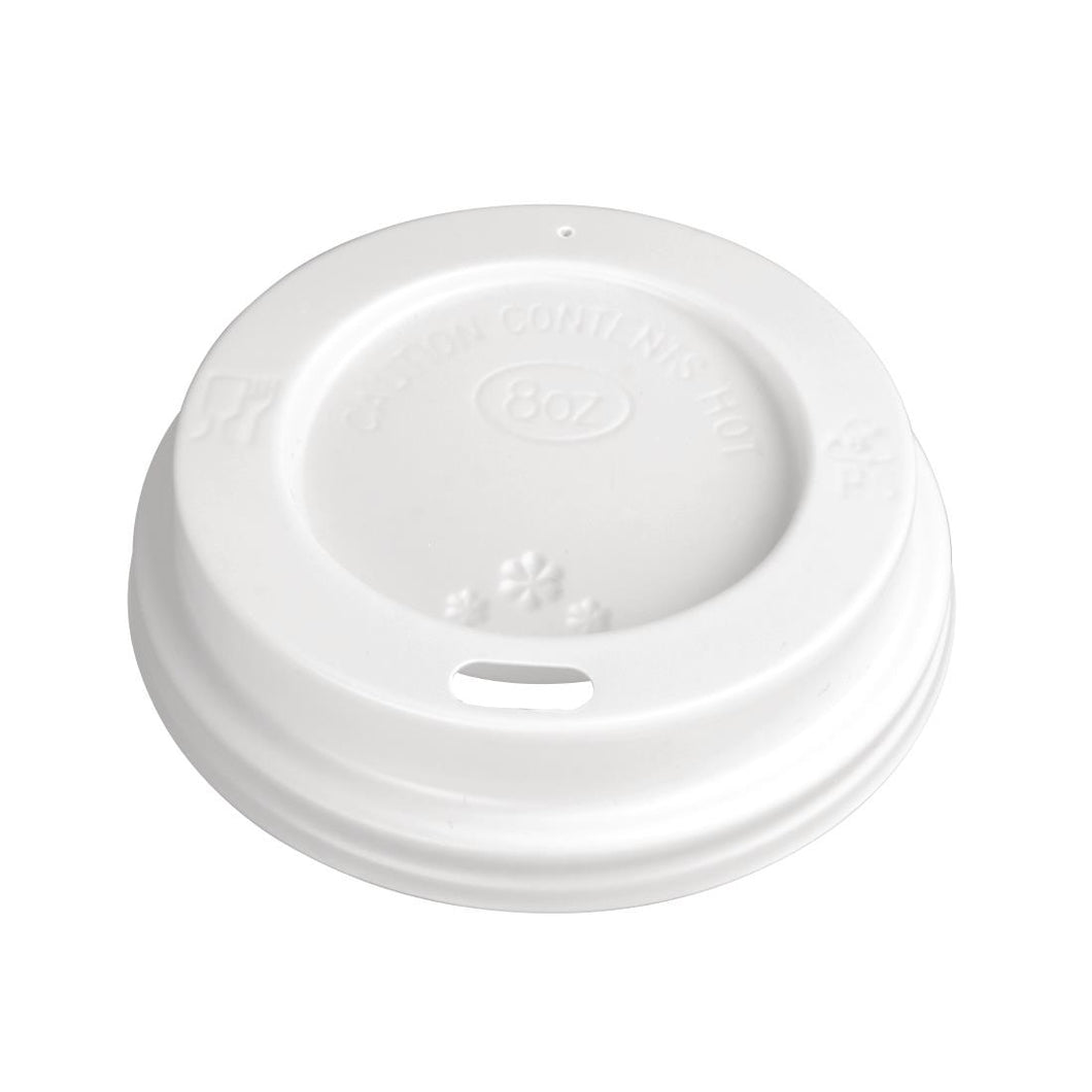 Fiesta Recyclable Coffee Cup Lids White 8oz (Pack of 1000)