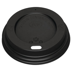 Fiesta Recyclable Coffee Cup Lids Black 8oz (Pack of 1000)