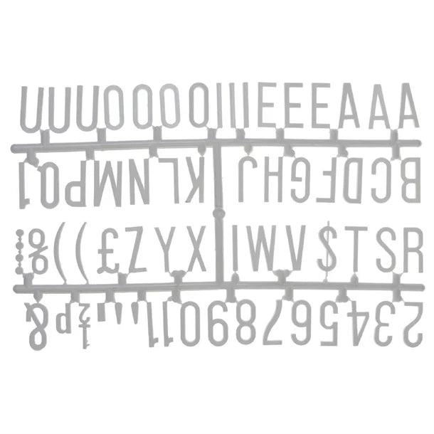 Peg Board Letters 31mm Letter Set White (Pack of 6)