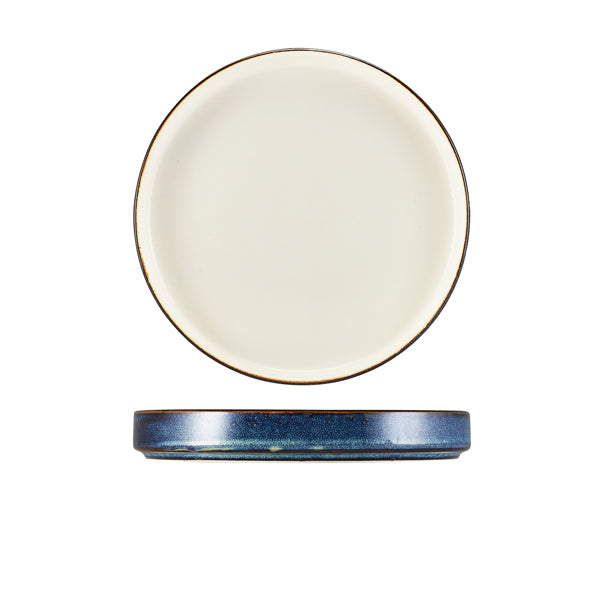 Terra Porcelain Aqua Blue Two Tone Presentation Plate 21cm - Qty 6