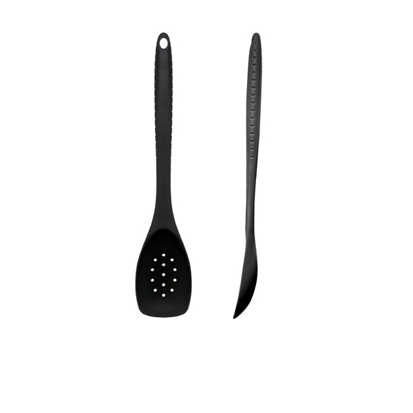 Black Silicone Slotted Spoon 30cm