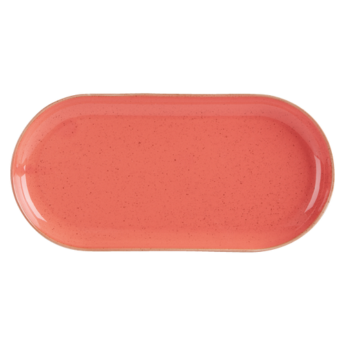 Coral Narrow Oval Plate 30cm