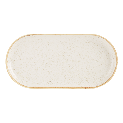 Oatmeal Narrow Oval Plate 30cm