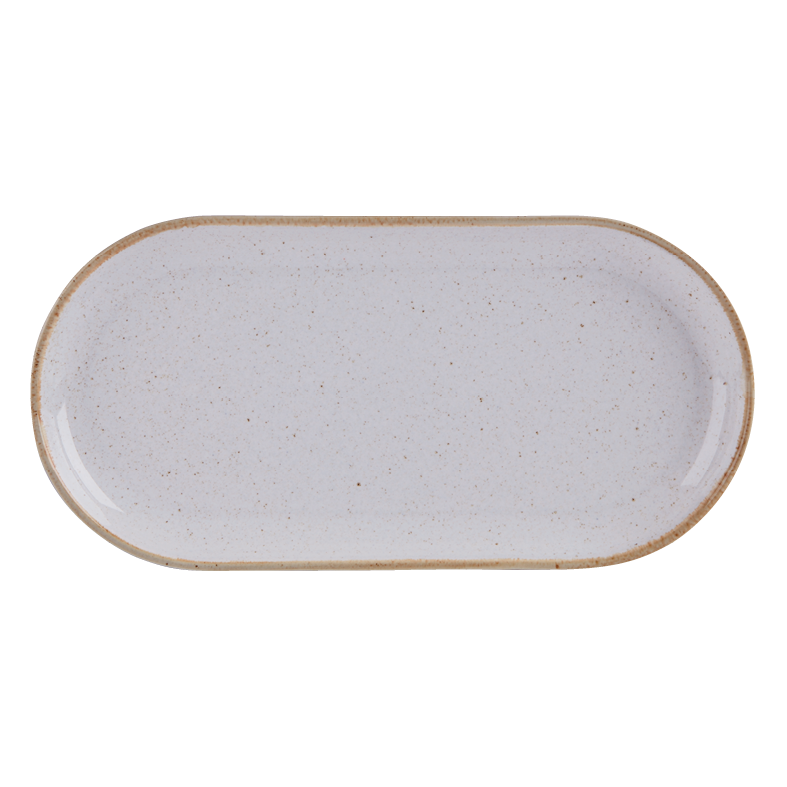 Stone Narrow Oval Plate 30cm