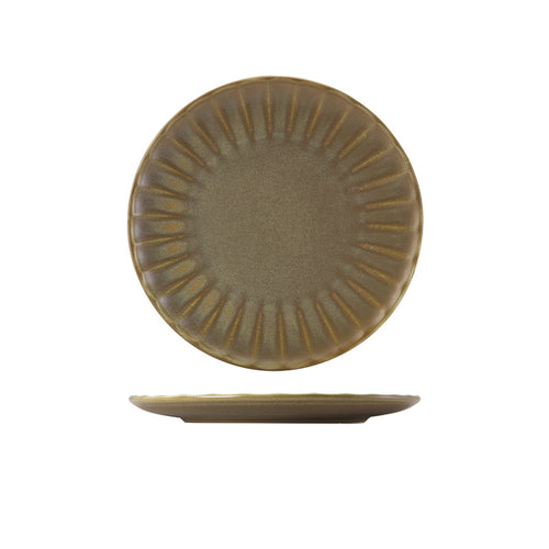 Terra Porcelain Matt Grey Scalloped Coupe Plate 23.4cm - Pack Of 6