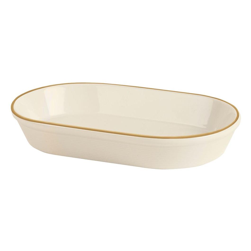 Line Gold Band Oval Salad Dish 16cm - Pack Of 6