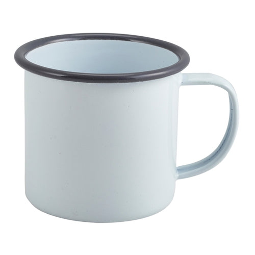 Enamel Mug White with Grey Rim 36cl/12.5oz