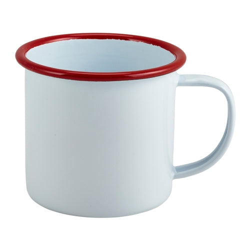Enamel Mug White with Red Rim 36cl/12.5oz