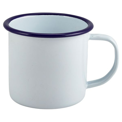 Enamel Mug White with Blue Rim 36cl/12.5oz