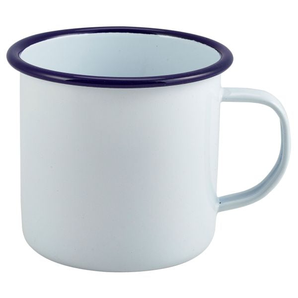 Enamel Mug White with Blue Rim 56.8cl/20oz