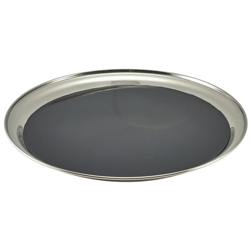 Non Slip Stainless Steel Round Tray 12