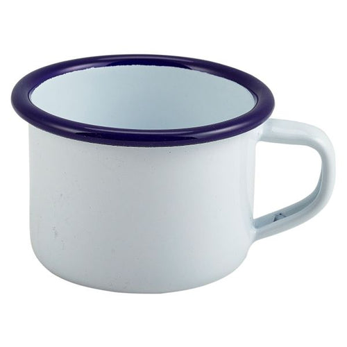 Enamel Mug White With Blue Rim 12cl/4.2oz