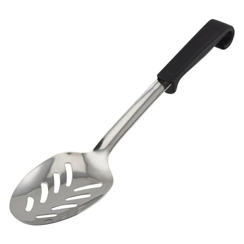 Genware Plastic Handle Spoon Slotted Black