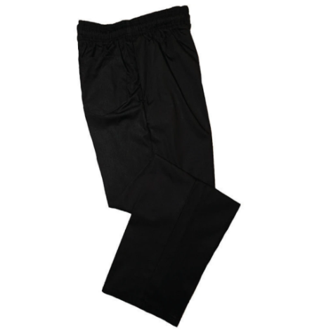Black Baggy Chef Trousers Full Elasticated Waist (XS-XXXL)
