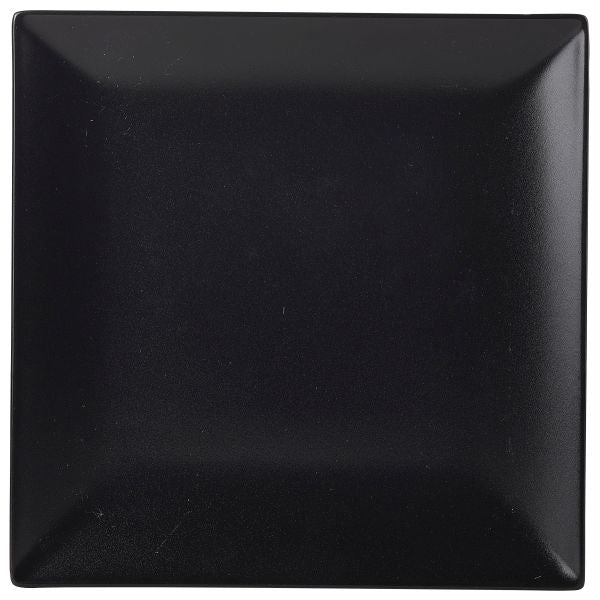 Luna Square Coupe Plate 21cm Black Stoneware