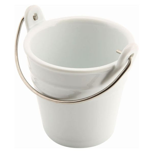 Ceramic Bucket W/ St/St Handle 9cm Dia 25cl