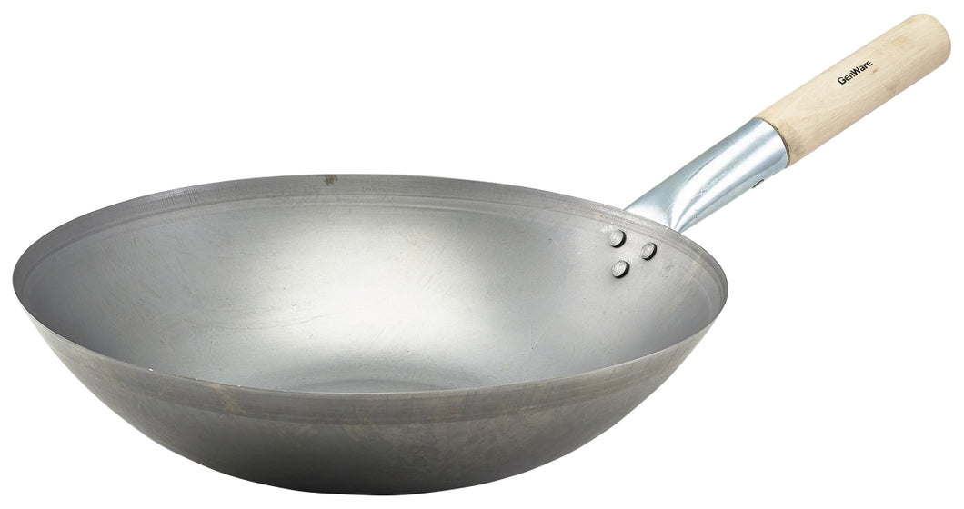 Black Iron Wok- Flat Base 35.6cm / 14
