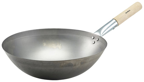 Black Iron Wok- Round Base 35.6cm / 14