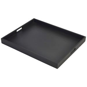 Solid Black Butlers Tray 53.5 x 42.5 x 4.5cm