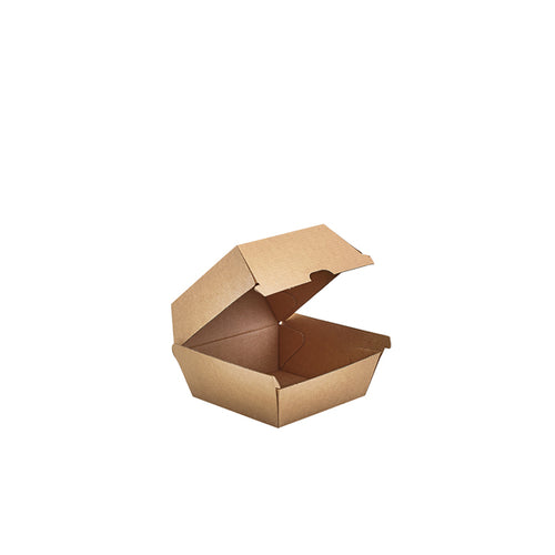GenWare Compostable Kraft Burger Boxes 105mm (Pack of 250)