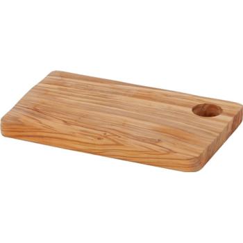 Rectangular Olive Wood Board with Hole 24.5x15.2x1.9cm