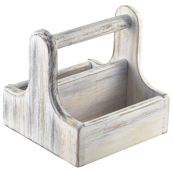 Small White Wooden Table Caddy