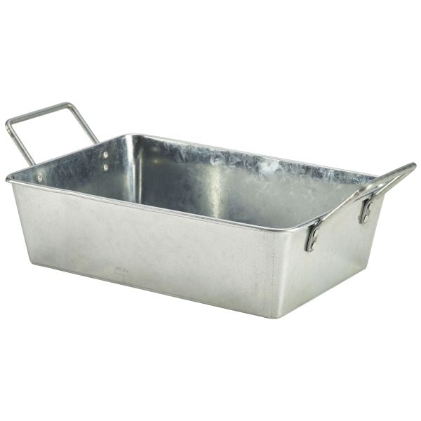 Galvanised Steel Rectangular Serving Bucket 24 x 16.7 x 7cm