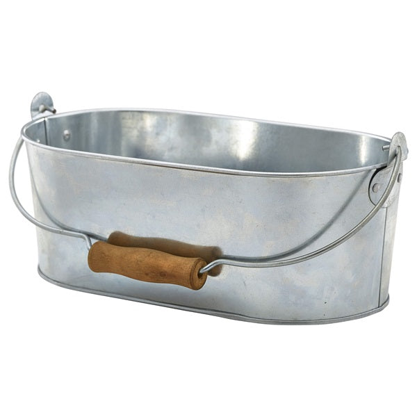 Galvanised Steel Oval Table Caddy 28x15.5x10cm