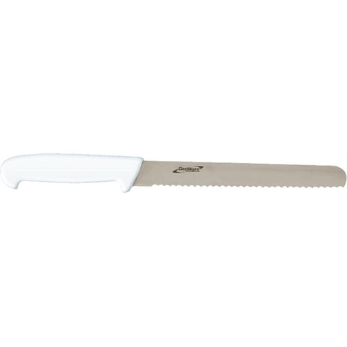 Genware 12'' Slicing Knife White (Serrated)