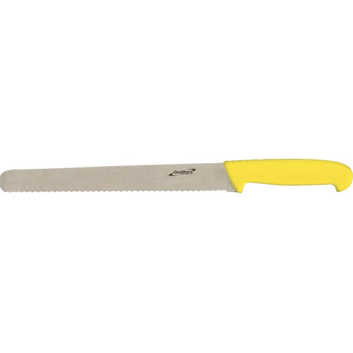 Genware 12'' Slicing Knife Yellow (Serrated)