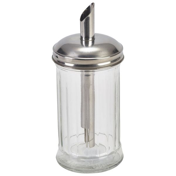 Sugar Pourer Clear Glass Base S/St.Tube Top