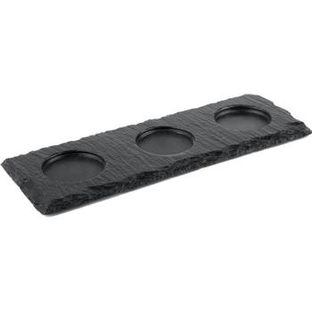 Natural Slate Tray with 3 Recess 28x10cm