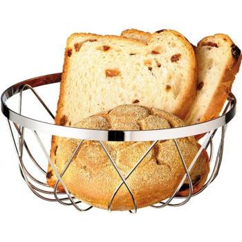 Chrome Plated Bread Basket. Stackable. (23cm)