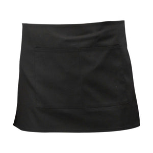 Black Short Apron W/ Split Pocket  70cm x 37cm