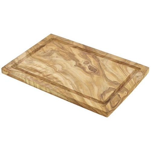 Olive Wood Serving Board W/ Groove 30 x 20cm+/-