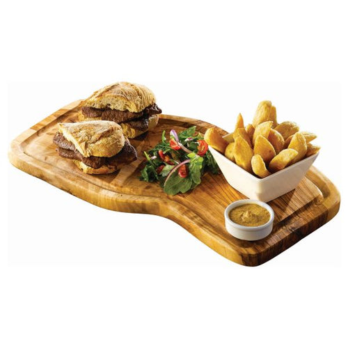 Olive Wood Serving Board W/ Groove 40 x 21cm+/-