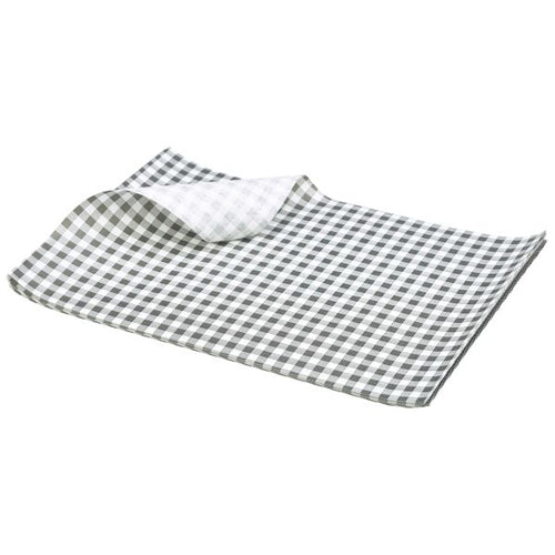 Greaseproof Paper Black Gingham Print 25 x 20cm