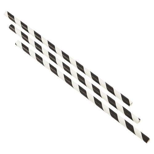 Paper Straws Black and White Stripes (500pcs)