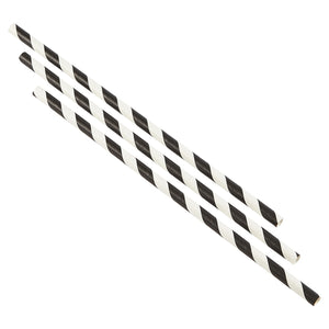 Paper Straws Black and White Stripes (500pcs)