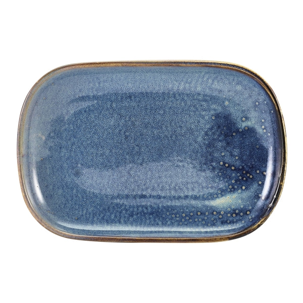 Terra Porcelain Aqua Blue Rectangular Plate 24 x 16.5cm