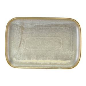 Terra Porcelain Matt Grey Rectangular Plate 34.5 x 23.5cm