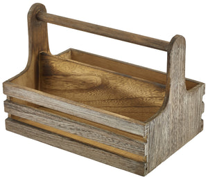 Medium Rustic Wooden Table Caddy