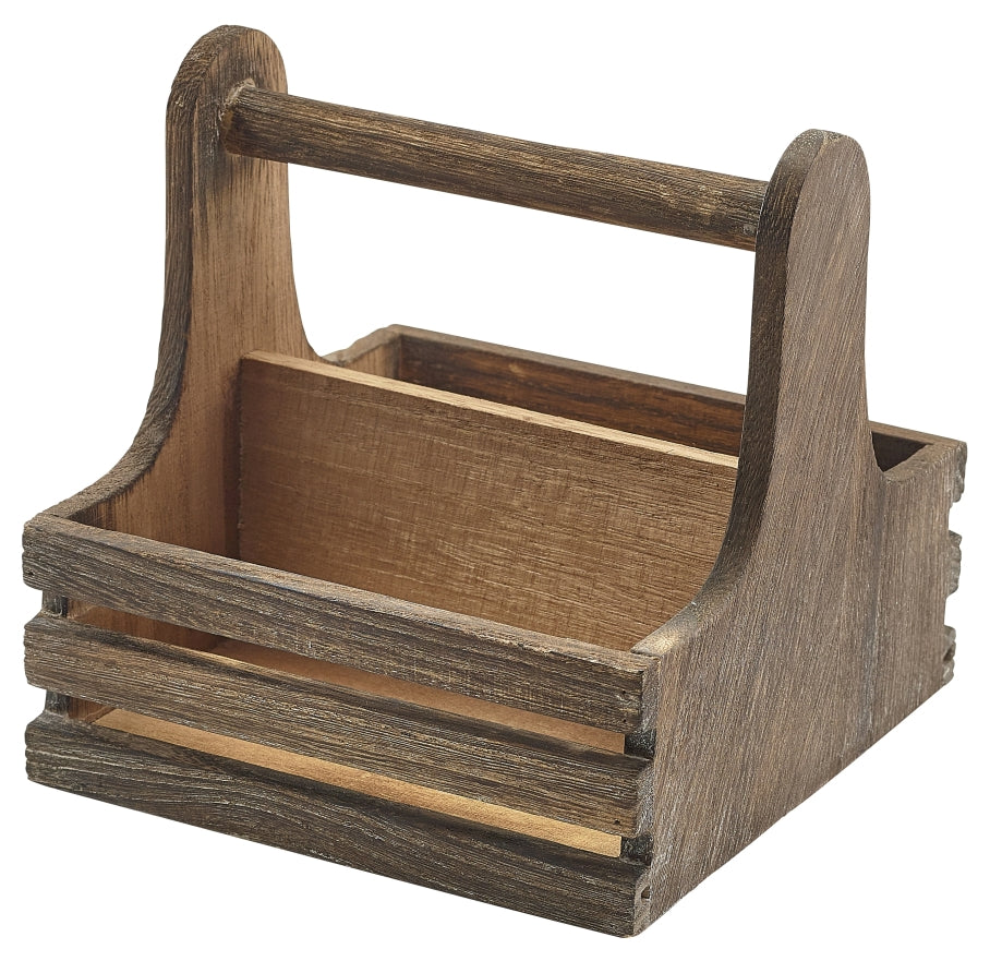 Small Rustic Wooden Table Caddy